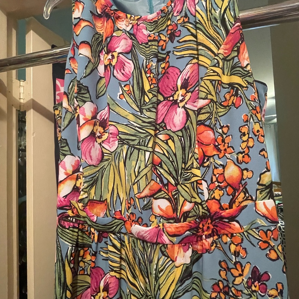 Talbots Floral Maxi Dress - Blue, Pink, Orange